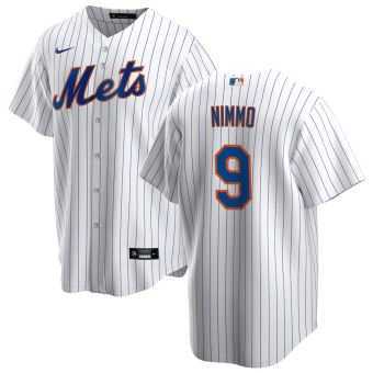 Mens New York Mets 9 Brandon Nimmo White Nike Cool Base Jersey